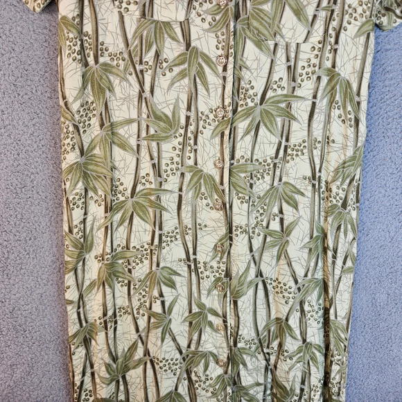 Bahama Beach Womens Bamboo Tropical Print Full Front Button Shirt Dress Sz M - Picture 6 of 13